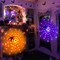 4FT 84LED Light up Spider Web, Net Lights with 8 Modes, Party Yard Haunted House Window Indoor Decor, Halloween Lighted Decorations Outdoor(Orange & Purple)